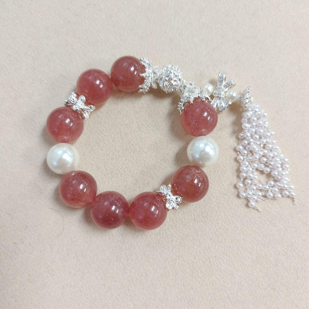 Elegant Stawberry Quartz Bracelet